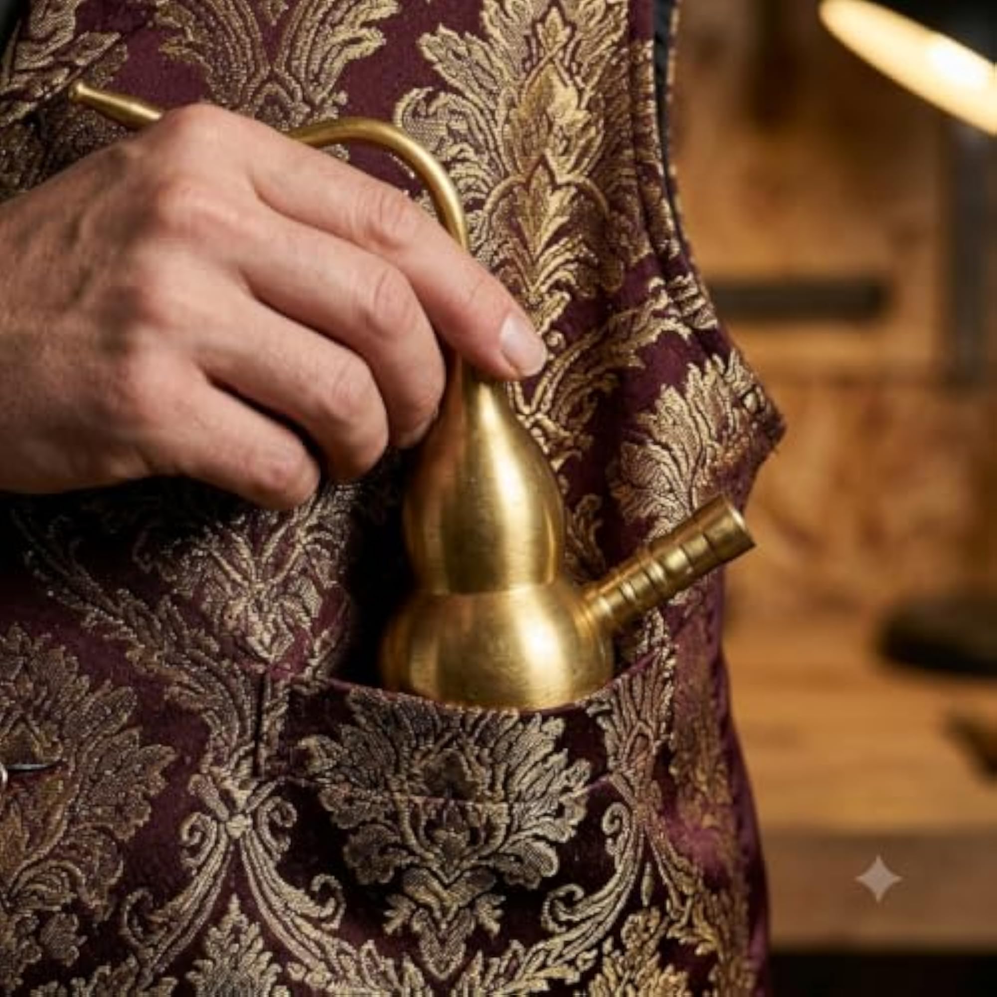 Traditional Brass Hookah Shisha Water Pipe, Handmade